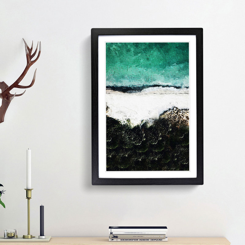 Beach In Tarifa Spain - Single Picture Frame Painting, Black Framed, 33cm H x 24cm W x 2cm D