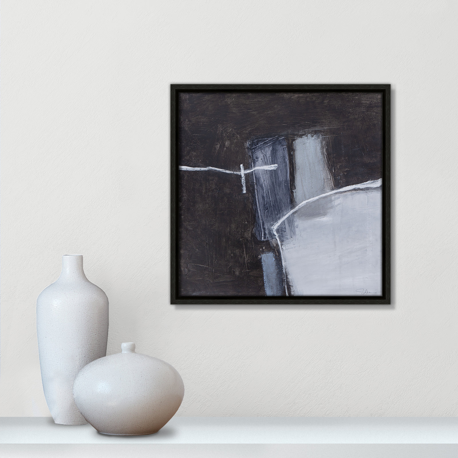 Graphite Gemstones Collection "Graphite Gemstones I" Print, Espresso, 13.5" H x 13.5" W