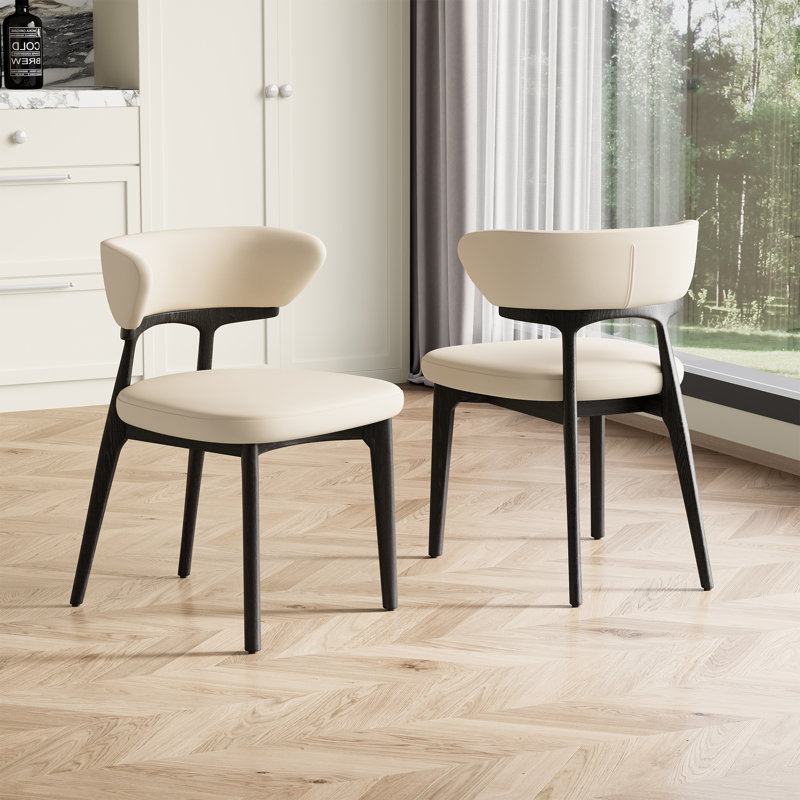 Chaises de salle à manger en bois massif avec dossier, chaise d'appoint rembourrée avec siège et dossier rembourrés, aucun assemblage requis (ensemble de 4)