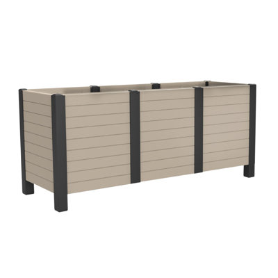 Boîte de jardin surélevée pour patio ou terrasse 17 po x 48 po Tierra Verde, kaki