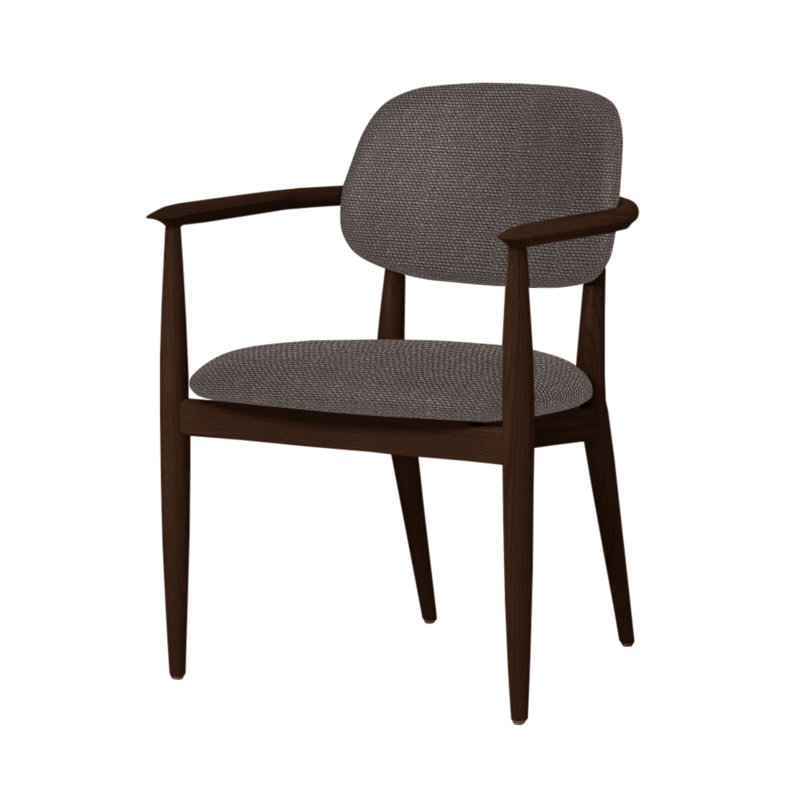Slow Arm Chair, Dark Brown Oak, Newcastle Black New 65