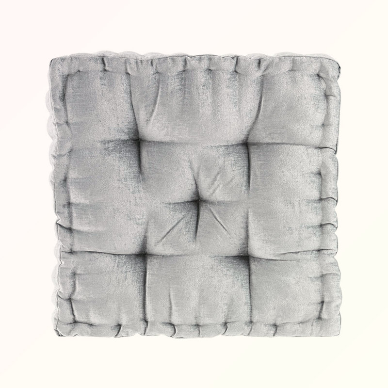 Coussin de sol carré en poly chenille, Gris