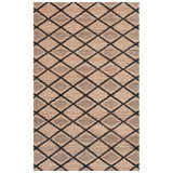 Coutu Natural Fiber Handloomed Jute Cotton Geometric Rug in Natural/Black