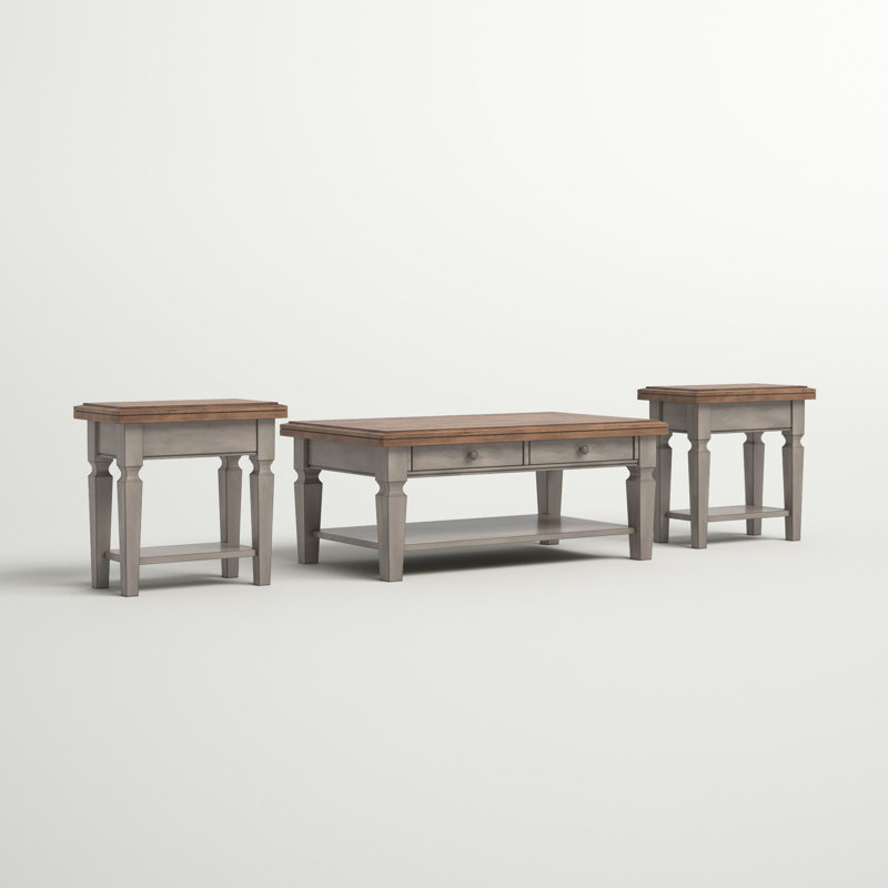 Bonas 3 - Piece Solid Wood Living Room Table Set