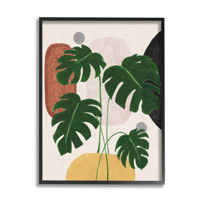 Boho Monstera avec des formes, estampe numérique par Janet Tava