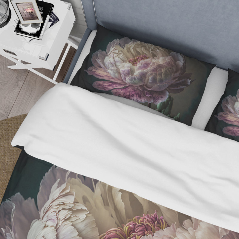 Ensemble de housse de couette en microfibre / polyester Blossoming, Housse de couette simple + 1 taie décorative stan