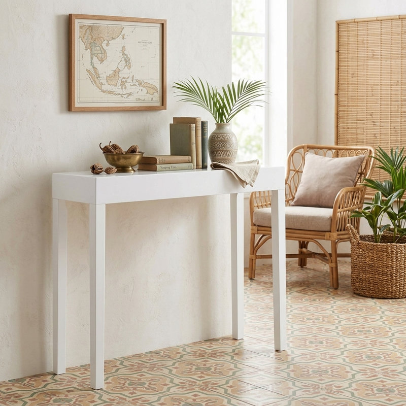 Modern Amy White Console Table, Sofa Table