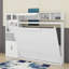Lit escamotable double avec canapé, port USB, tablettes et lumière-877909447-877909446