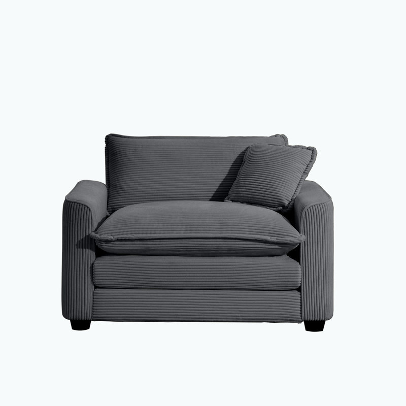 Armchair, Gray Corduroy