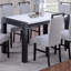 Table de salle à manger élégante en faux marbre 1 pièce avec pieds gris anthracite