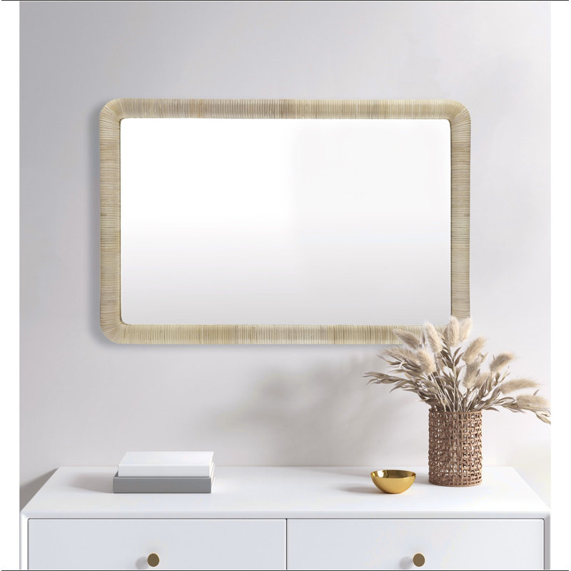 Miroir mural en rotin