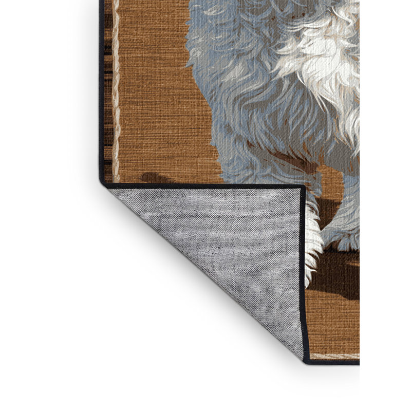  Tapis lavable pour chiens Kuvasz, Rond 5 pi