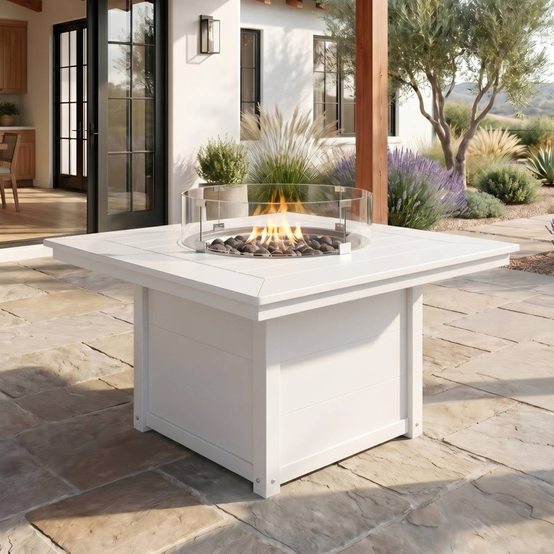 Table de foyer carrée 42 po, 31.25" H x 42.25" W x 42.25" D, White