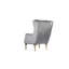 Siège taupe tendance pour le salon - Revêtement de chaise berçante de style moderne avec structure en bois et revêtement souple-1026372234