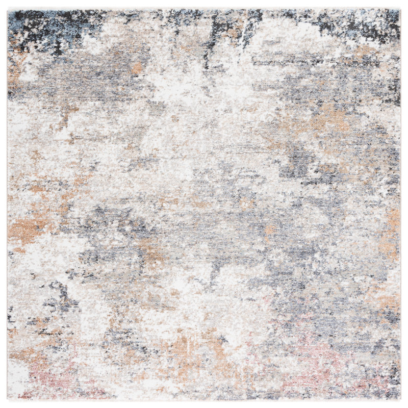Tapis abstrait Idhika Performance, Carré 5 pi 3 po