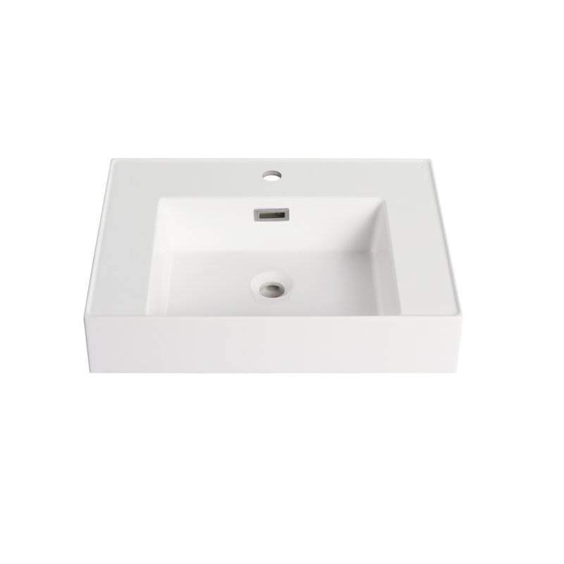 Lavabo en résine pour meuble-lavabo, comptoir de meuble-lavabo seulement