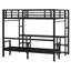 Lit superposé en métal / lit mezzanine avec bureau et tablettes, utilisations multiples se pliant dans un canapé avec DEL et USB