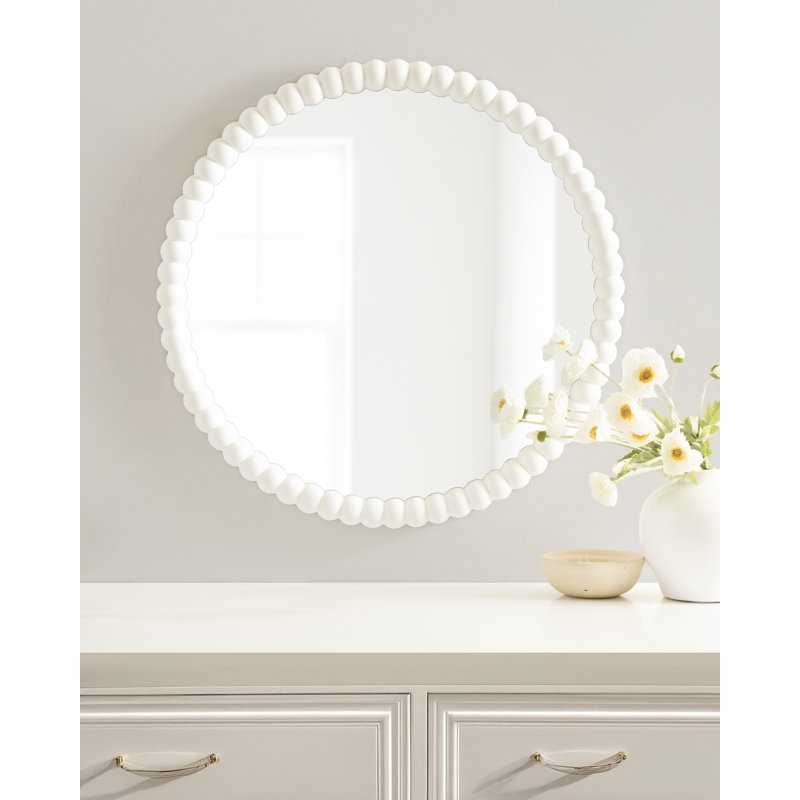 Round Beaded Bathroom Mirror