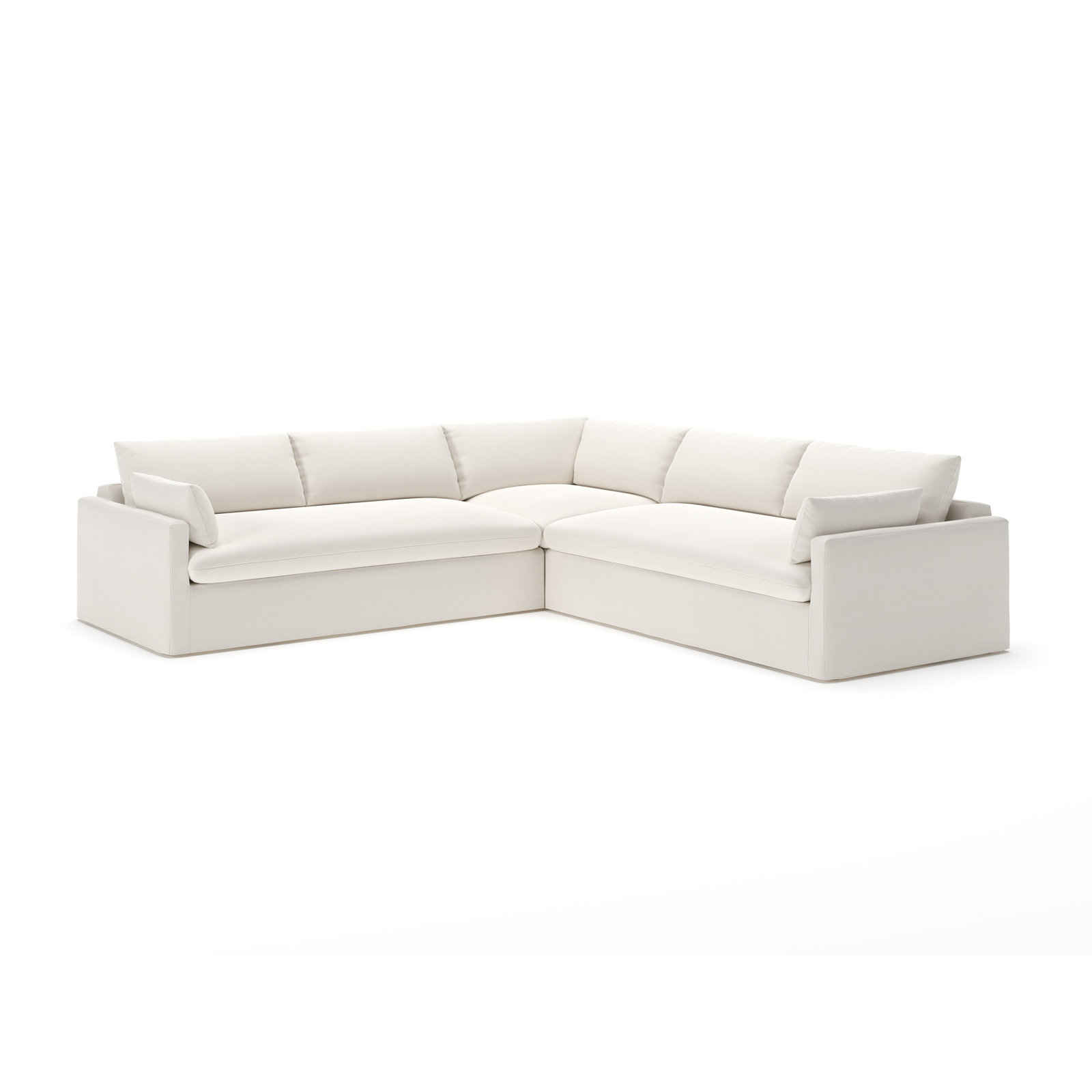 Luna L-Sectional, Lena Off White Performance Linen Blend