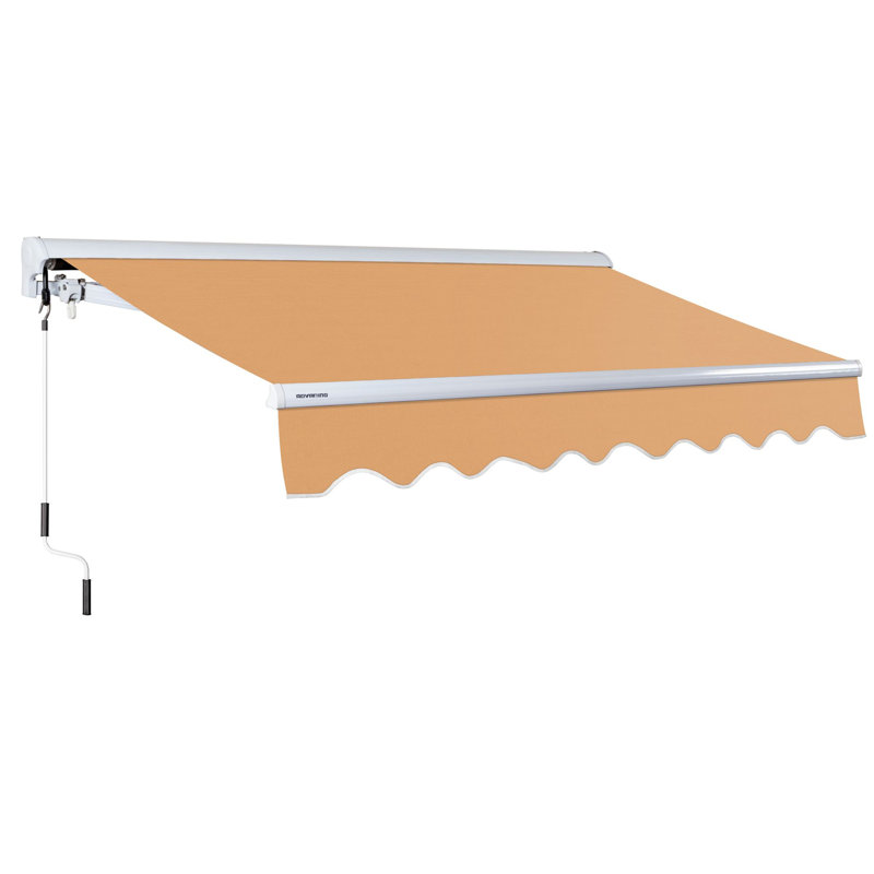 Advaning 8'x6' Manual Patio Retractable Awning, 10.5' H x 8.2' W x 6.5' D, Khaki
