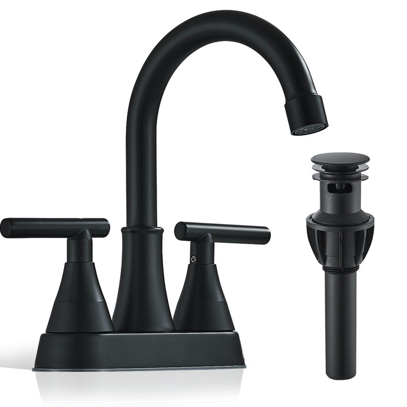 Robinet de salle de bain 4 po, Noir mat