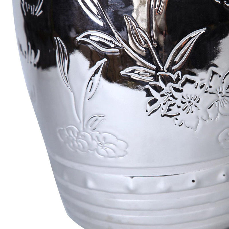 End Table With Etched Asian Design