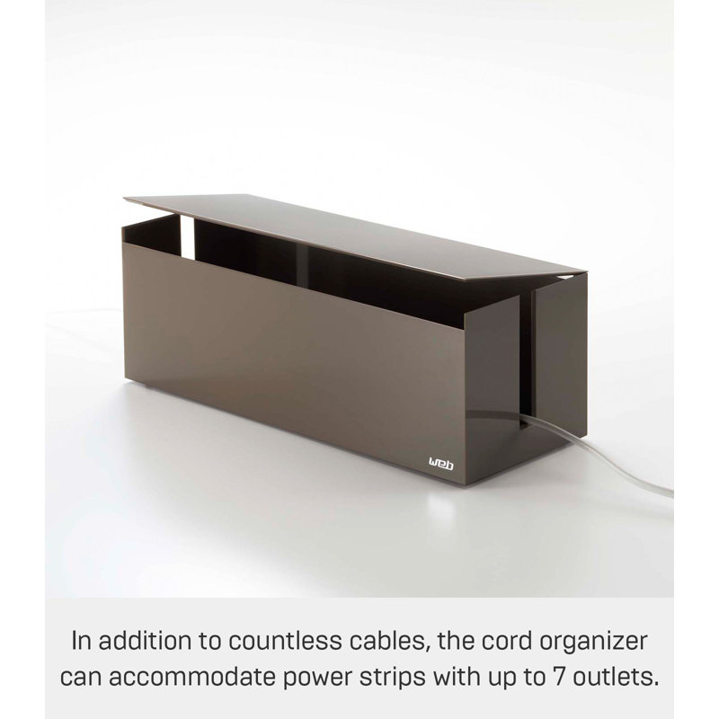 Gray Plastic Lidded Cable Management Box
