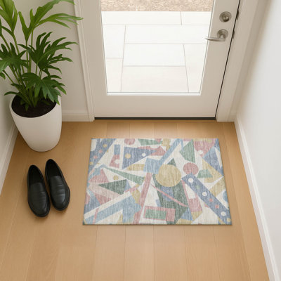 Premium Machine Washable Mehara AMF1693 Geometric Rug