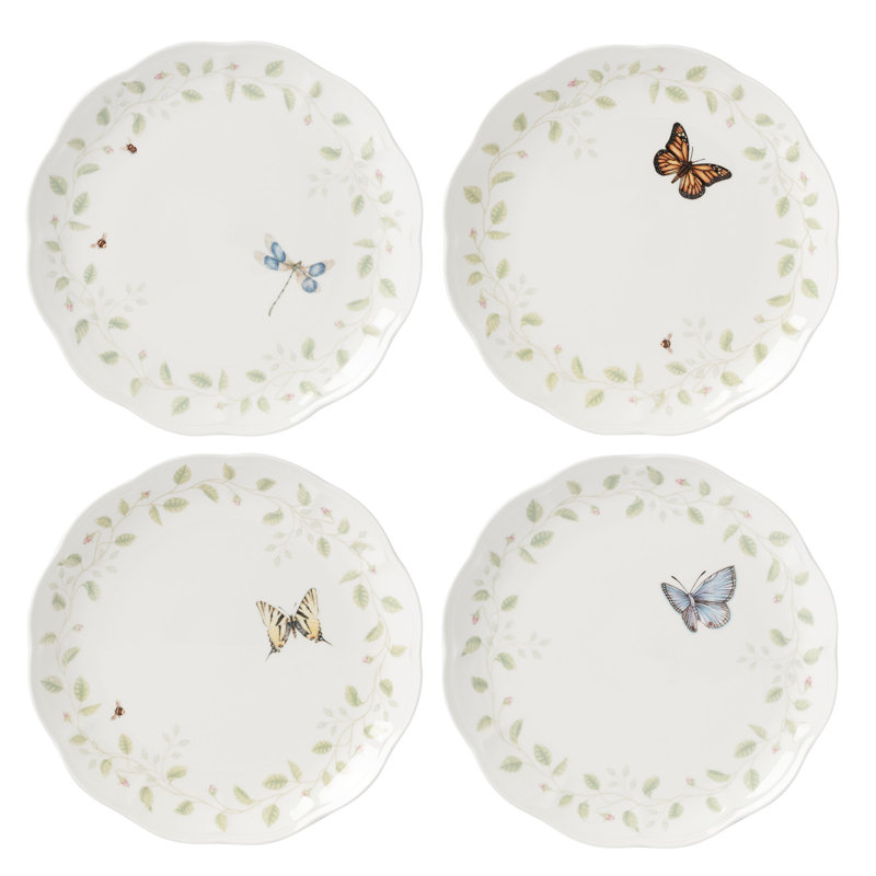 Butterfly Meadow Vines 4Pc Dinner Plate Set