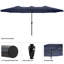 Très grand parasol d'extérieur - double abat-jour de patio de 15 pi avec manivelle pour meubles d'extérieur, terrasse, cour ou piscine par Pure Garden (bleu marine)-1494703512