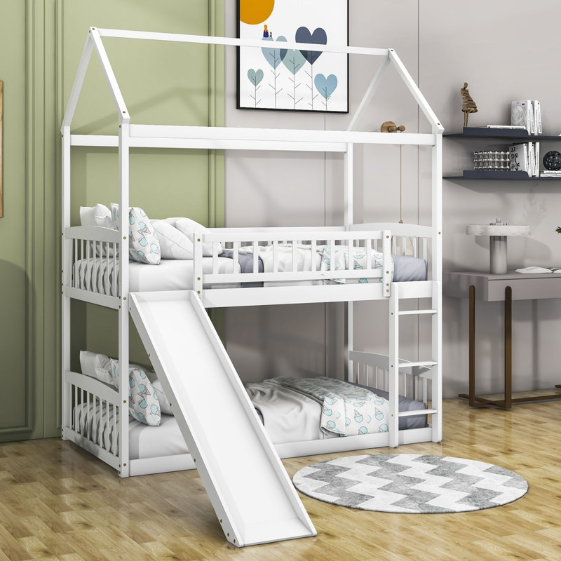 Harper Orchard Kwai Kids Twin Over Twin Bunk Bed | Wayfair