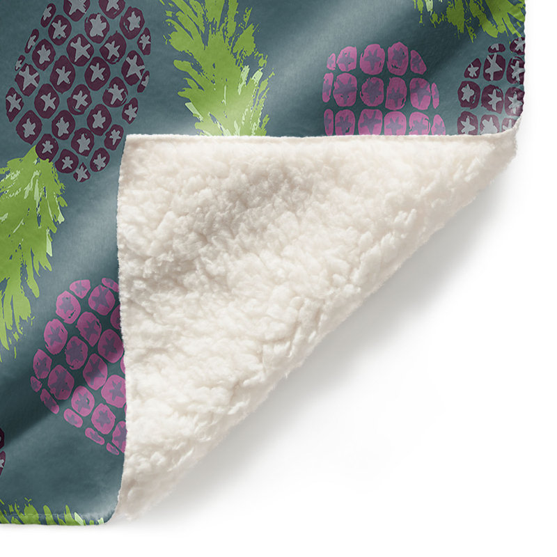 Couverture à fruits et ananas, 51 po x 60 po