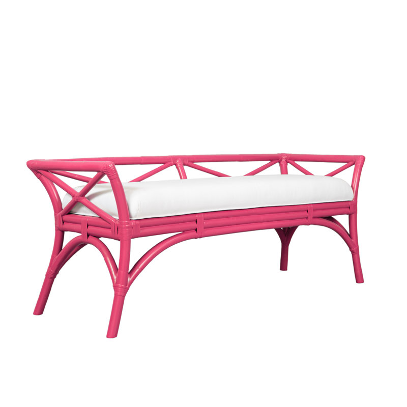 Wicker Bench, Hot Pink