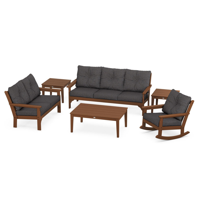 Vineyard 6-Piece Deep Seating Set, Ash Charcoal, Teak