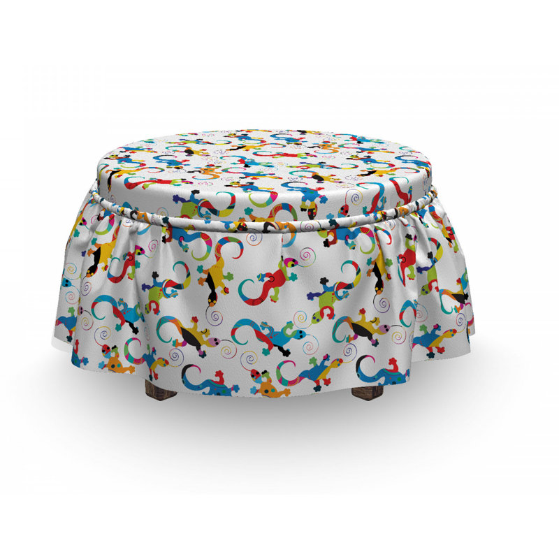 Housse pour repose-pieds lizards dessiné spirale
