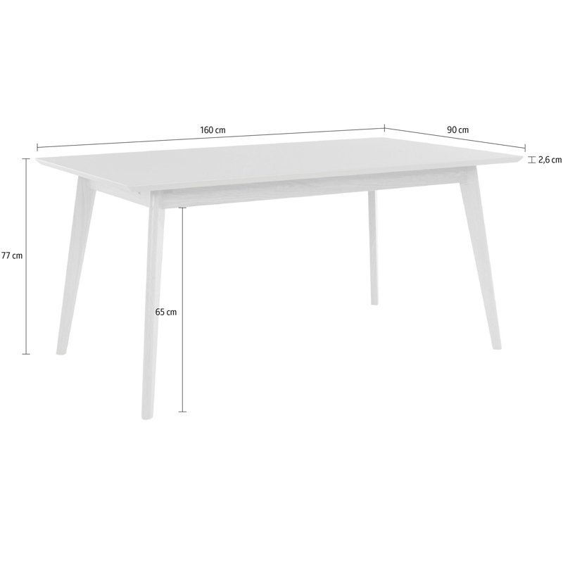 Mersey Solid Wood Base Dining Table, Black/Oak