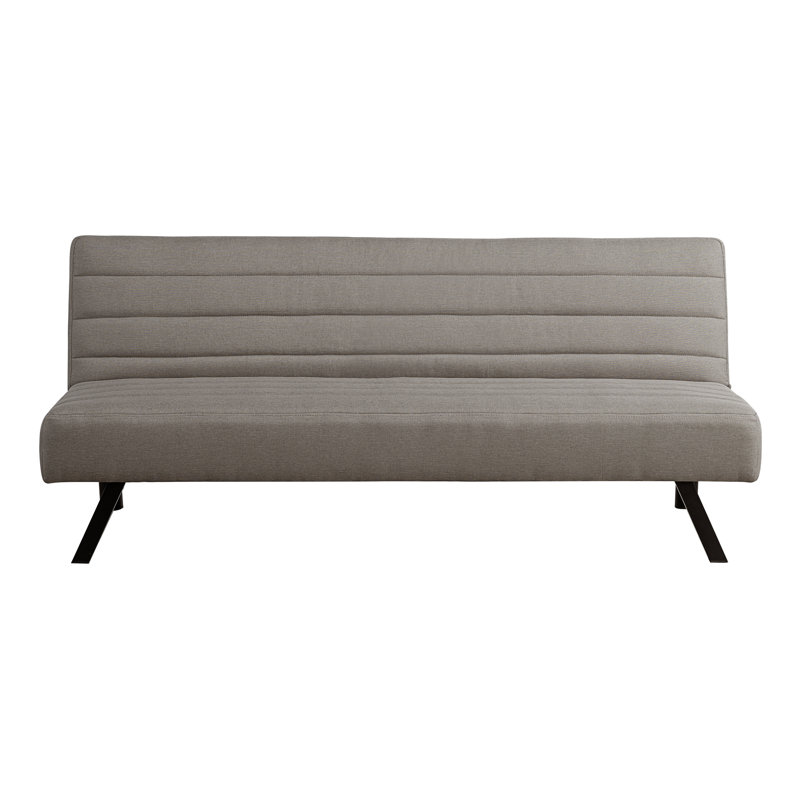 Serta Nova Scotia 66.1" Metal Leg Convertible Sofa, Horizontal Channel Tufting, Easy Assembly, Taupe Polyester