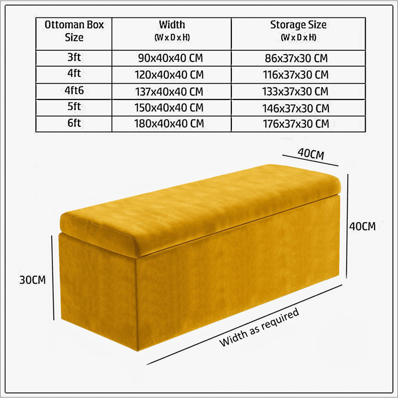 Safar Large Plush Velvet Ottoman Storage Box with Plain Lid Multi Functional Upholstered Blanket Box