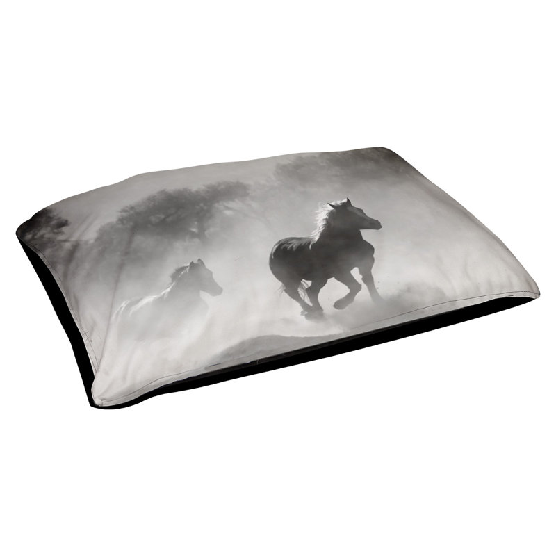 Coussin de concepteur galloping Burney, L 32,5 po x l 42,5 po, Noir