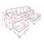 Canapé modulaire modulaire, canapé convertible surdimensionné à 5 places en forme de L et de U, tissu en velours côtelé-1242901809