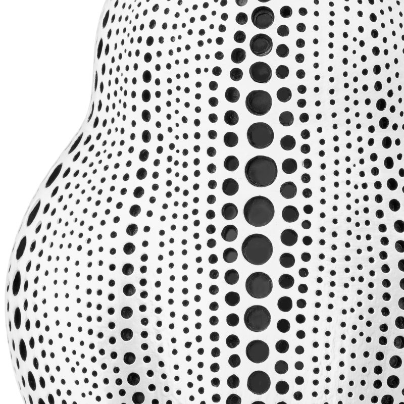  Sculpture Helmville à pois blancs pour décoration intérieure, Blanc