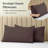 LuxClub 2 PC Brown King Performance Microfiber Solid Pillowcase Set-119874948-119874943