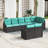 vidaXL Garden Sofa Set Black Poly Rattan-1321229445