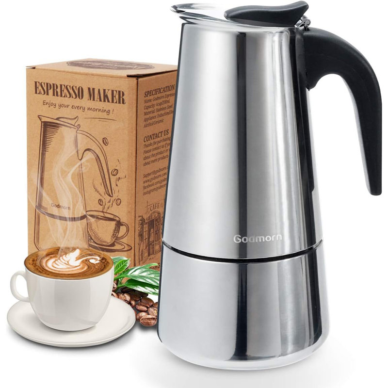 Percolateur à moka italien en acier inoxydable 300 ml / 10 oz / 6 tasses
