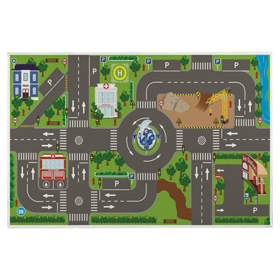 Tapis de jeu pour bébé Tapis antidérapant en polyester Tapis de route lavable pour enfants