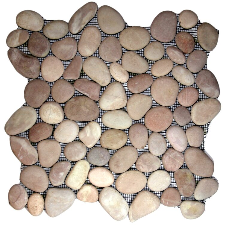 CNKTile Shire Random Sized Natural Stone Mosaic Tile in Berry
