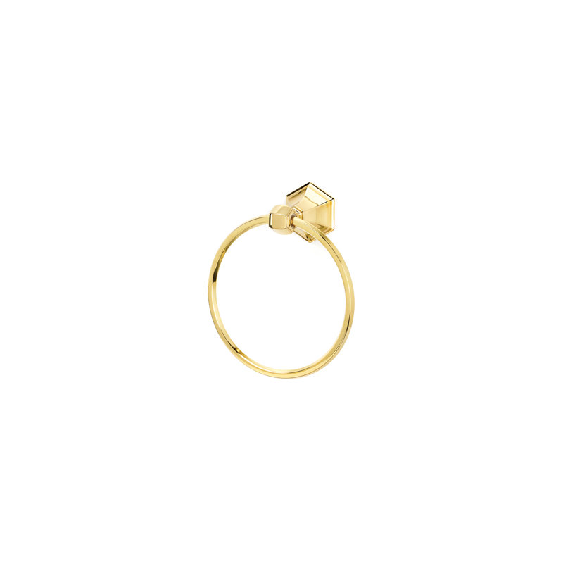 Nicole Wall Mounted Towel Ring, Polished Brass