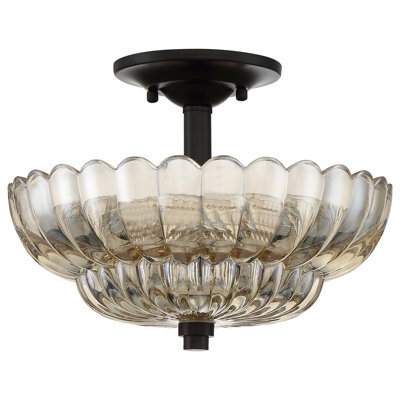 Whitecap 3 Light Glass Semi Flush Mount