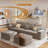 Boneless 140" Modular Cloud Sectional Sofa With 2 Ottoman,Modern Minimalist Upholstered Couches, Comfort U Shaped Sofa For Living Room,Deep Seat Corner Couch,No Assembly Required,6 Seater-1174791369