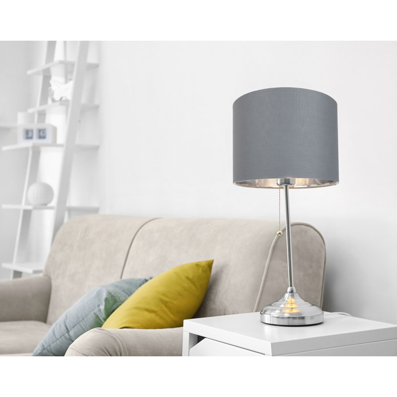 Contemporary Cotton Lamp/Light Shade with Shiny Paper Inner, Purple, 20cm H x 30cm W x  30cm D